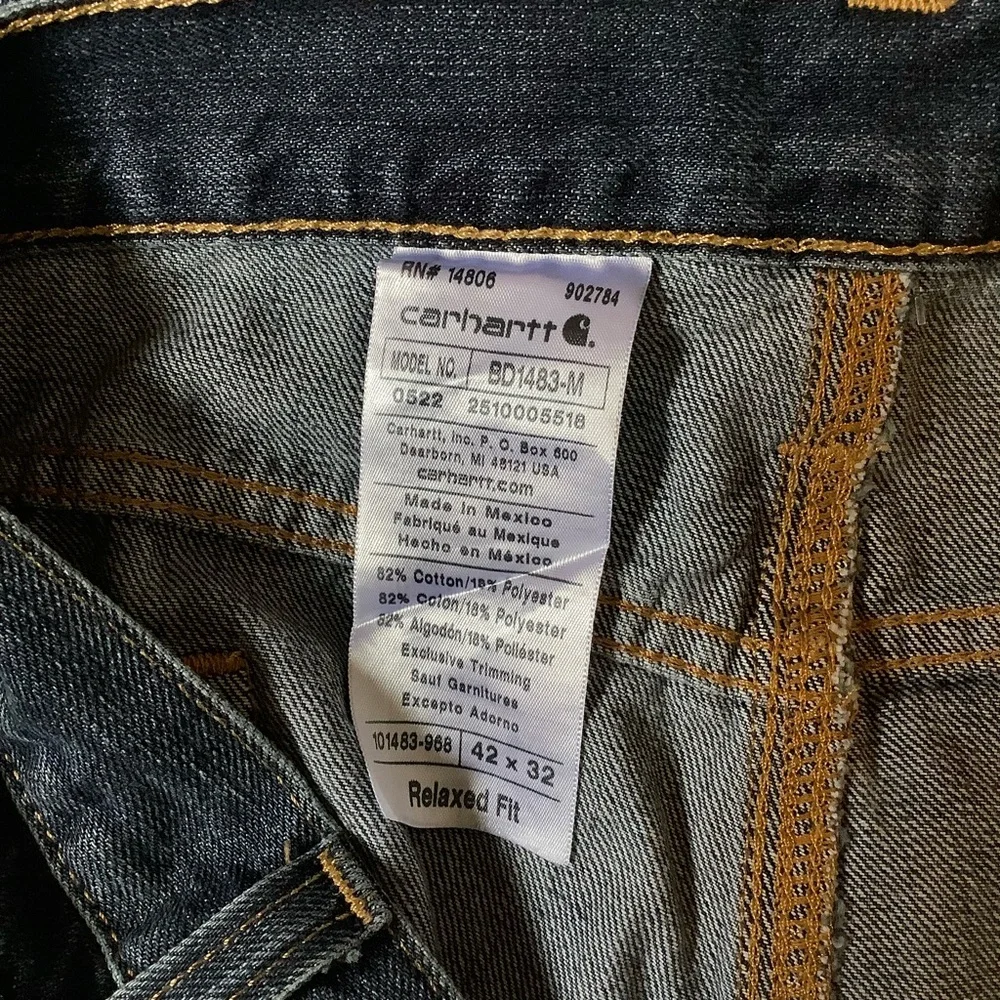 New Mens Carhartt Workwear‎ Holter Jeans 42 X 32 Relaxed Fit Straight Leg Denim